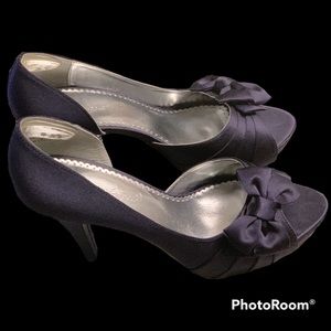 MICHAELANGELO Women’s Dark Purple Bow Tie Dress Shoes.